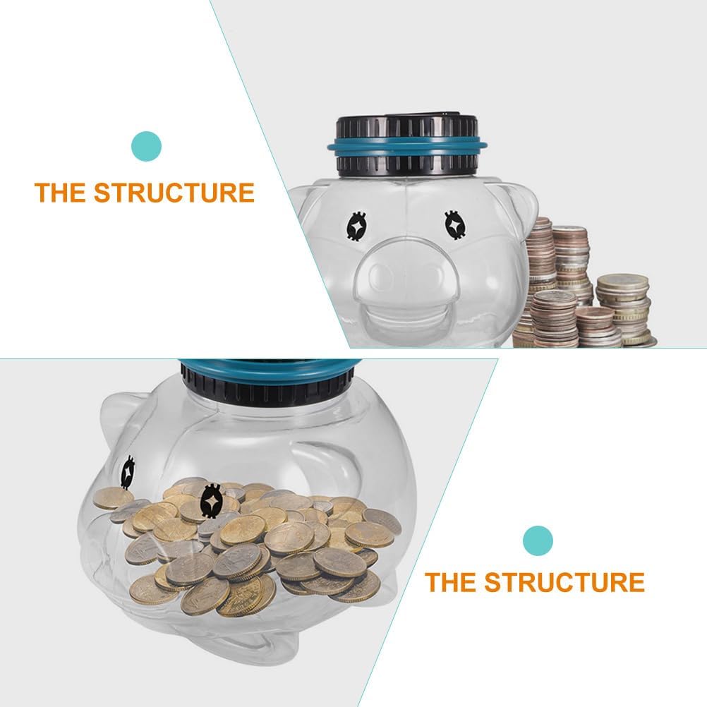 Digital Counting Coin Jar with LCD Screen Transparent Money Saving Bank for Kids and Adults Electronic Coin Counter Piggy Bank with Manual Setting Buttons 7.08X5.70X5.59In