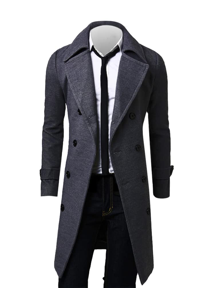 Manteau Long Homme Hiver En Laine - Trench Coat élégant Classique, Coupe Slim Fit - Pour Toutes Occasions (bureau, Soirée, Quotidien)