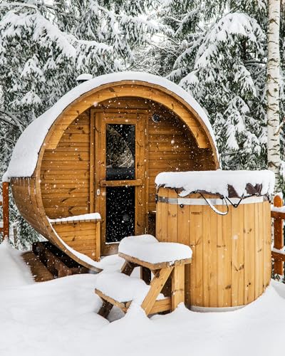 AURGOD Outdoor Sauna & Cold Plunge Combo 2-in-1 | 6...
