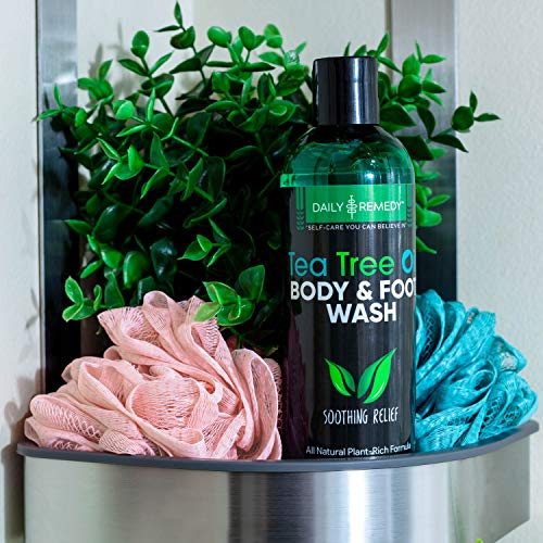 DAILY REMEDY Tea Tree Oil Foot Soak and Body Wash Set - Get Rid of Nail Fungus, Odors, Irritation, Bacteria and Foot Calluses - All Natural Foot Care Products Made in USA