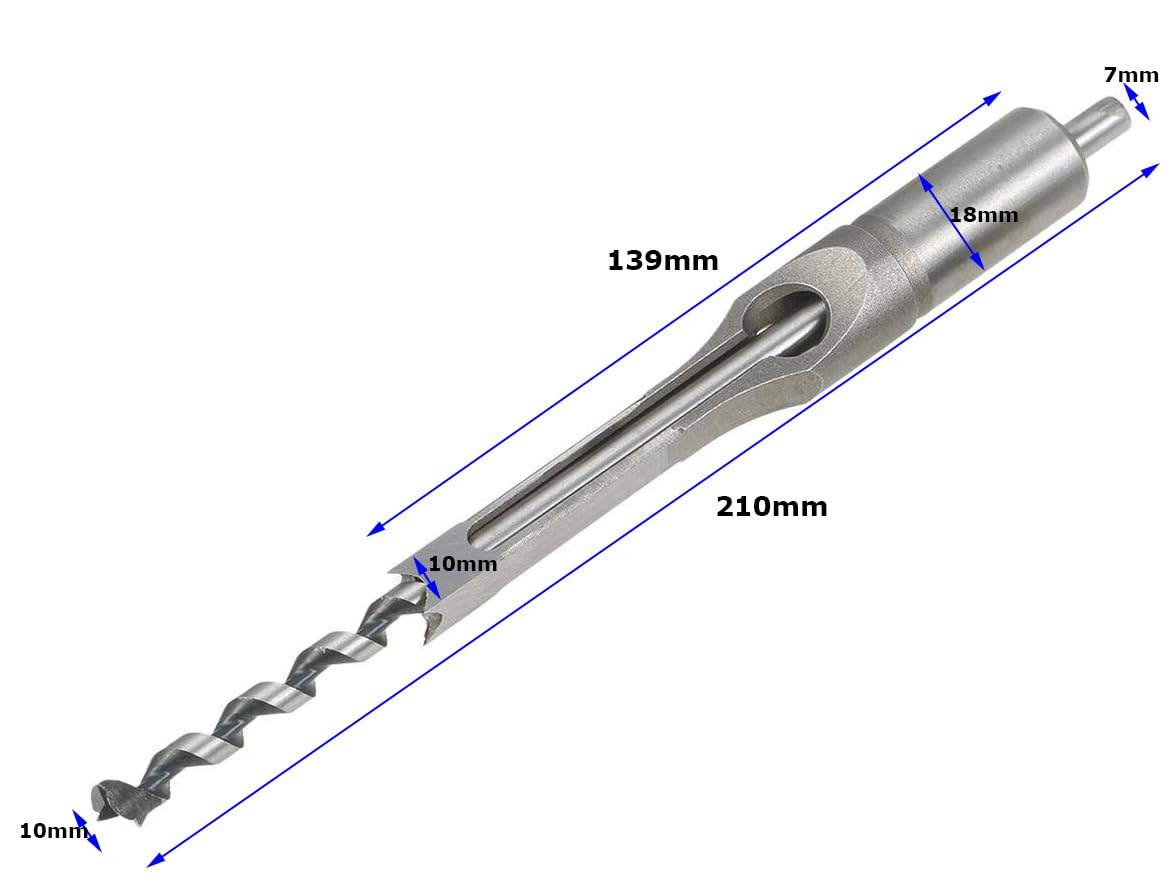 Inditrust 1pc Square hole saw drill bits wood mortising chisel for Woodworking, Auger Tool Mortise drill bit drilling dia (3/8 inch (10mm)) 1