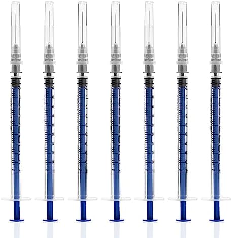 Amazon.com: 1cc/ml Syringes with 27Ga 0.5Inch Needle Disposable Each ...