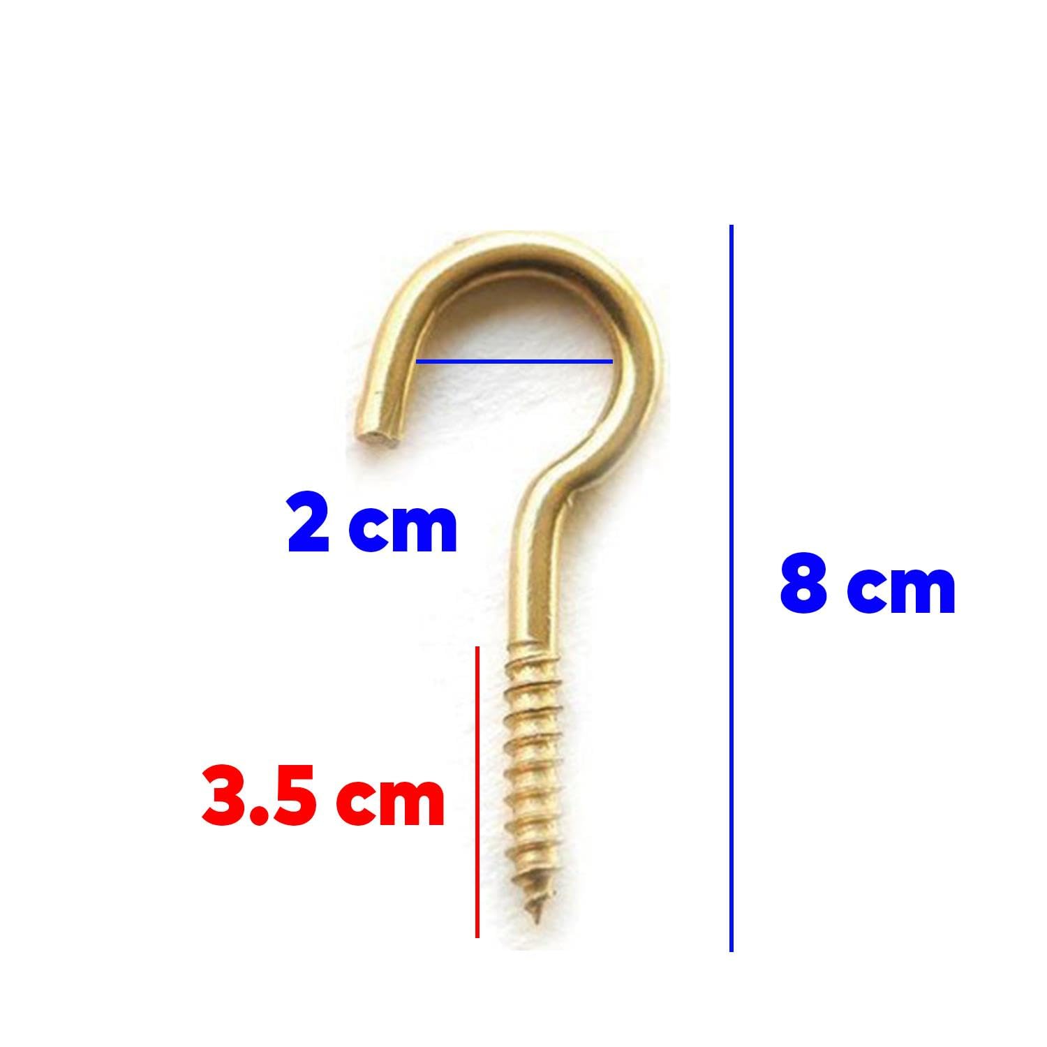 Badem10 Metal Piton Vidalı Gerdirme 22x130 Çekme Kaldırma Tavan Açık Ağız Kancalı Avize Asma Kiti 5 Adet
