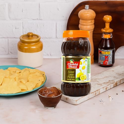 Image of Chokhi Dhani Sweet Lime Pickle (Pack of 2, 600g) | Khatta Meetha Nimbu Achar | Sweet & Sour Lemon Pickle | Oil-Free | No Artificial Flavours | Traditional Indian Pickle