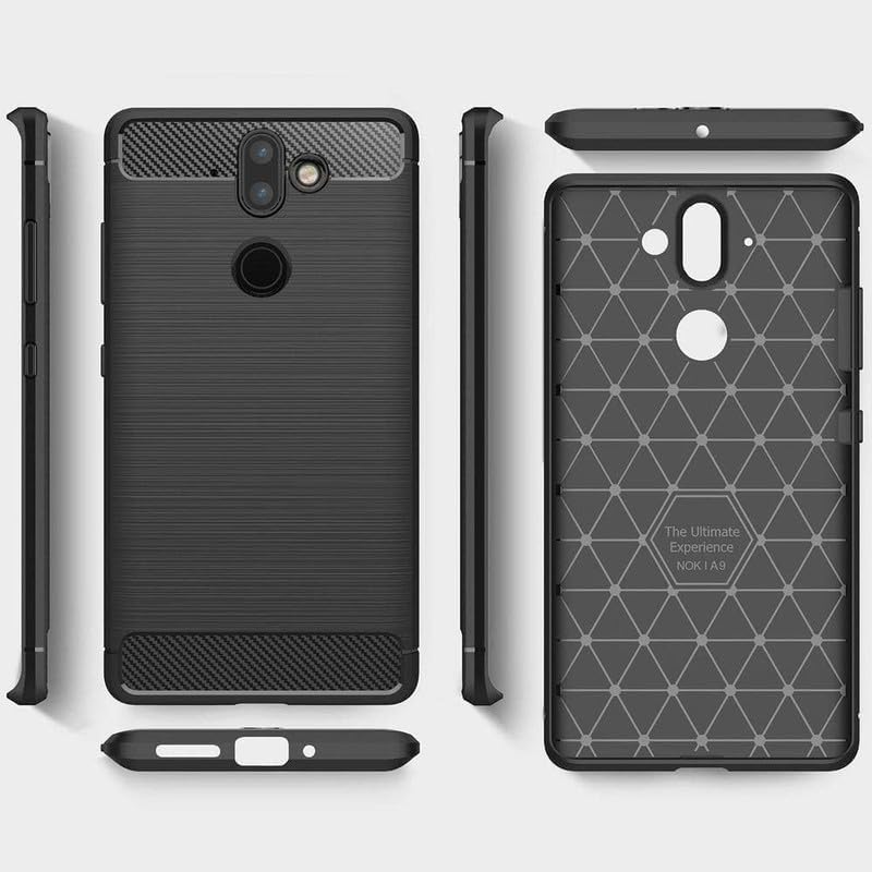 Image of Hybrid Carbon Fiber Back Case for Nokia 8 Sirocco (Black)