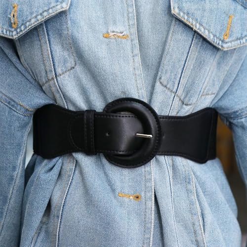 Vintage Belt for Women, Elastic Outfits Wide Waist Belt, Pu Leather Corset Belt, Waist Corset Slimming Waistband for Women2