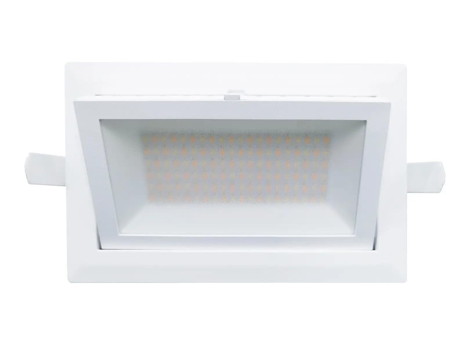 Bright Source Integrated LED Retail Shop Rectangular Recessed Wall Washer Downlight, White, Switchable Wattage 20W / 50W, 90° Beam Angle, Colour Changing 3000K 4000K 6500K, Tiltable Design