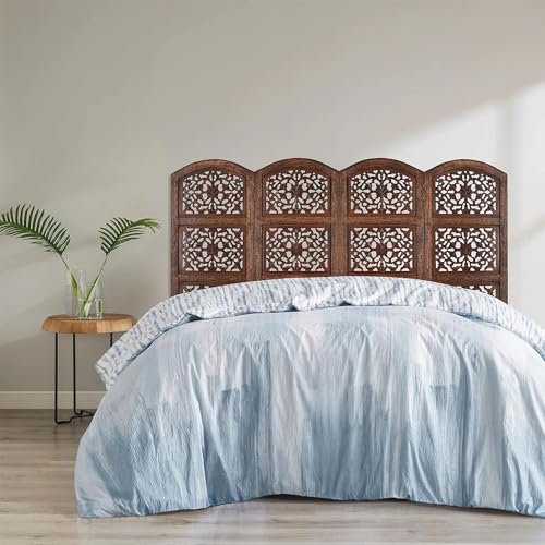 Image of Classic Wood and Craft Wooden Room Divider Partition for Living Room, Privacy Partition, Partition Wall, Divider for Makeup Studio /Office (4-P - 4FT - Wagon Shape)