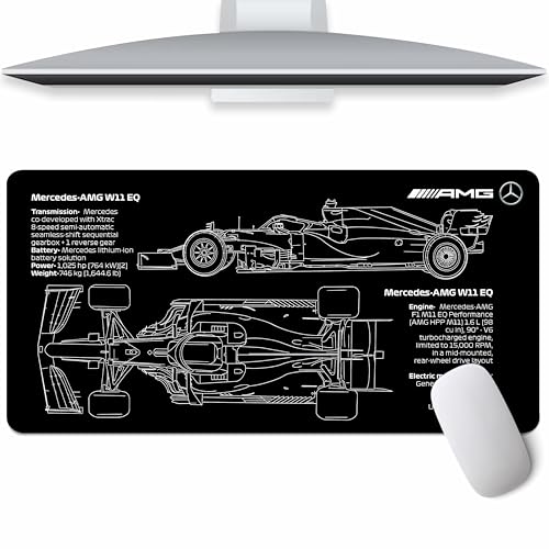 Image of Darkbuck F1 Car Large Extended Mouse Pad Laptop Desktop PC Gaming Long Mousepads Rubber Base with- Anti Skid (595MM x 290MM x 3MM) F1 Car