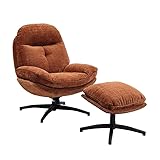 Fauteuil vintage inclinable terracotta confort avec repose-pieds Casita BRANSON