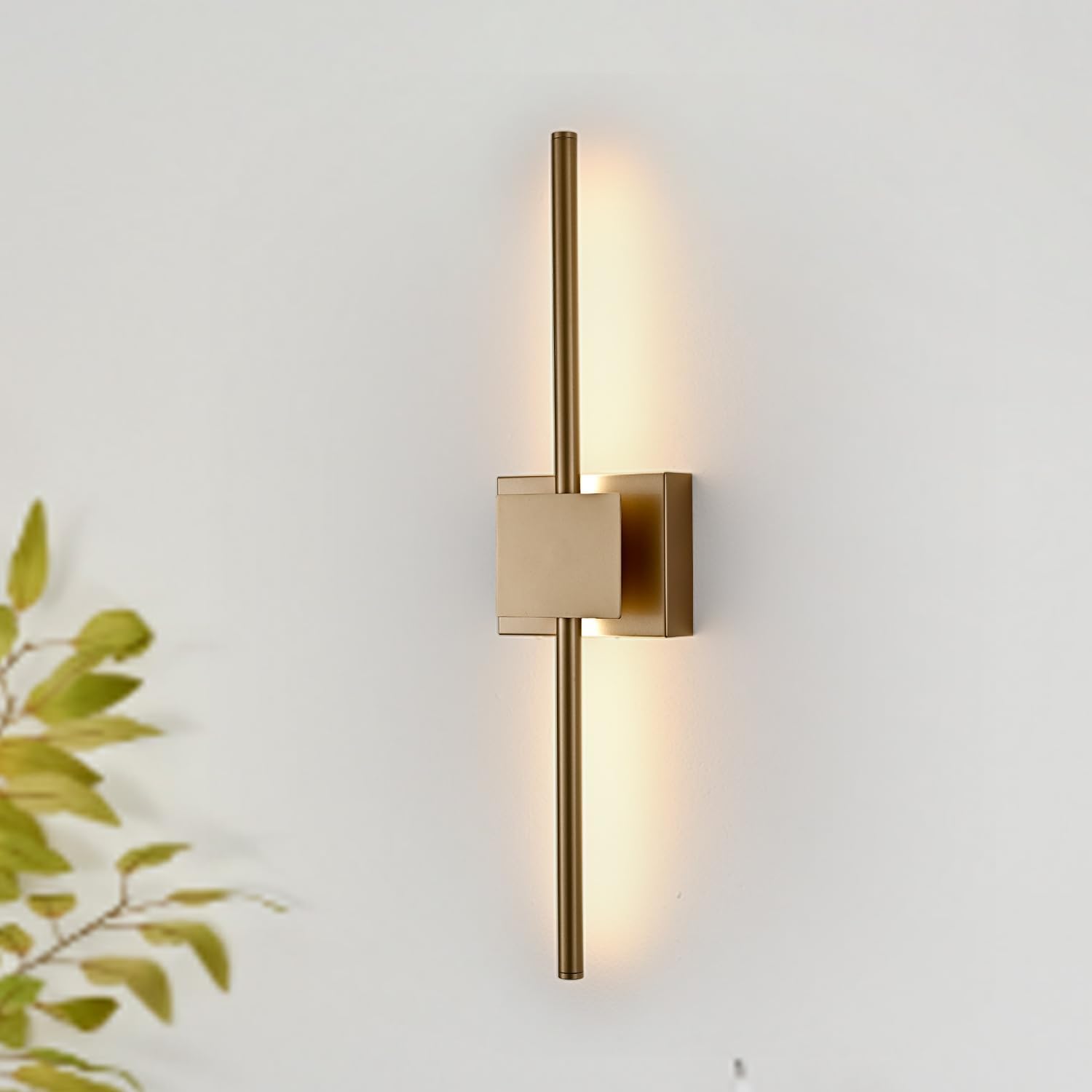 Battery Operated Wall Sconce with Remote Control, Black Modern Wireless Rotation Picture Light, 3000K-6000K Dimmable LED Rechargeable Wall Light for Living Room Bedroom Hallway