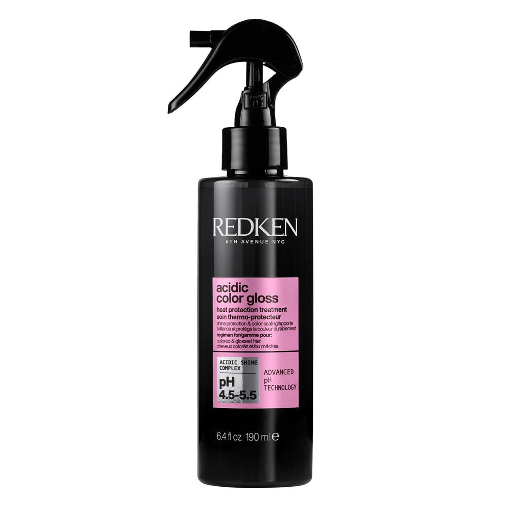 Redken Leave-In Spray für Farberhalt, Glanz und Hitzeschutz bis zu 230°C bei gefärbtem Haar, Power Glanz für bis zu 3 Tage, Schutzschild-Technologie, Acidic Color Gloss Leave-In, 190 ml