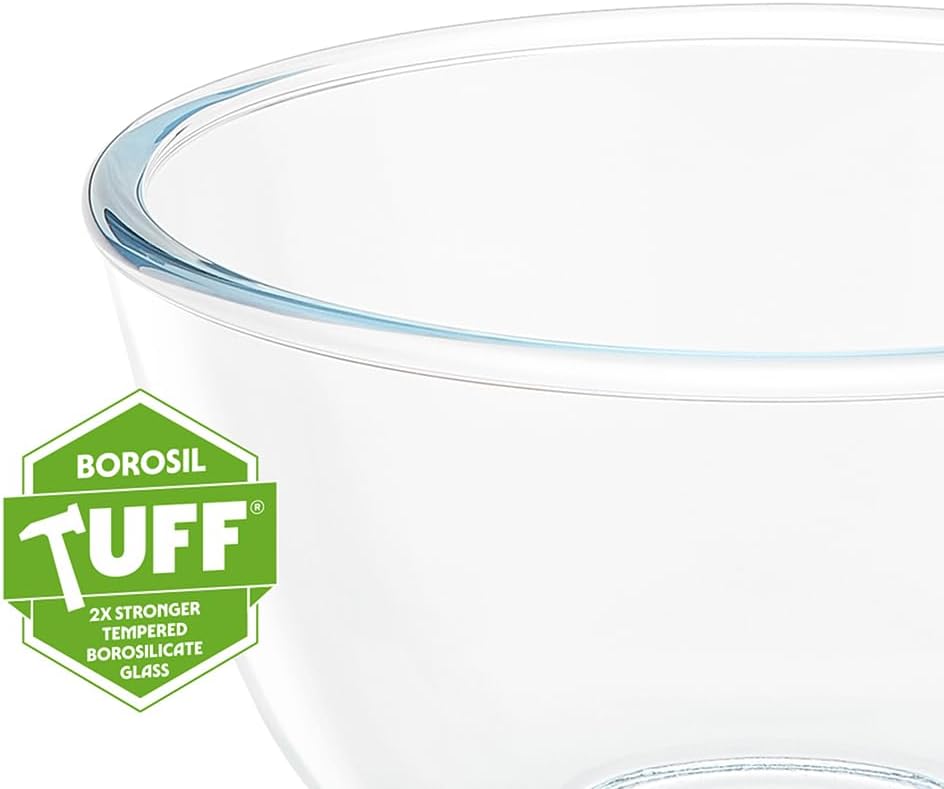 Borosil Mixing & Serving Bowl Set of 2, 500ml + 1.3 Ltr