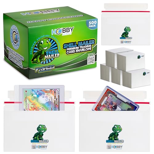 Shell Mailer Trading Card Mailers by Hobby Armor, 7" x 4.35" Trading Card Envelopes for Shipping, Perfect Sized Shipping Envelope for Mailing Semi-Rigid and Toploaders, Protector Supplies, 500 Pack