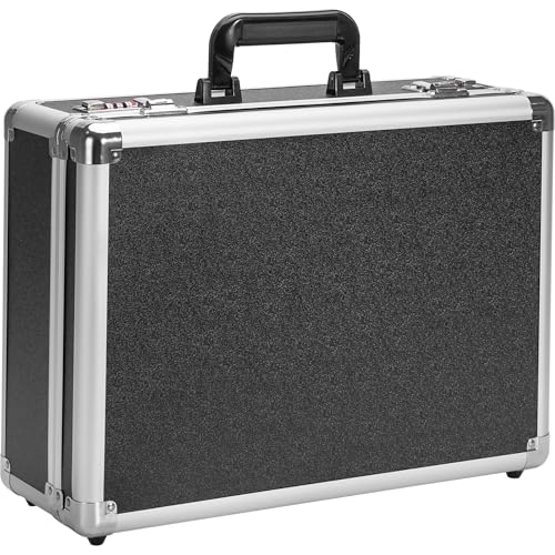 Security Lock Boxes - 18.9 x 14.6 x 6.3 Inch X-Large, Portable Locking Storage Totes with Dual Combination Locks, Medicine Lock Box, Lock Boxes for Personal Items, Cash & Briefcase - Black E