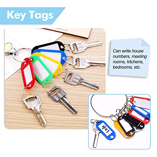 Redamancy 30Pcs Porte Clef à Etiquette, 2.2×5cm Étiquettes D'Identification, 10 Couleurs Étiquettes de Clé en Plastique, D'Identification Pour Etiquette De Bureau d'Hôtel Voyage Bagagerie – vue 3