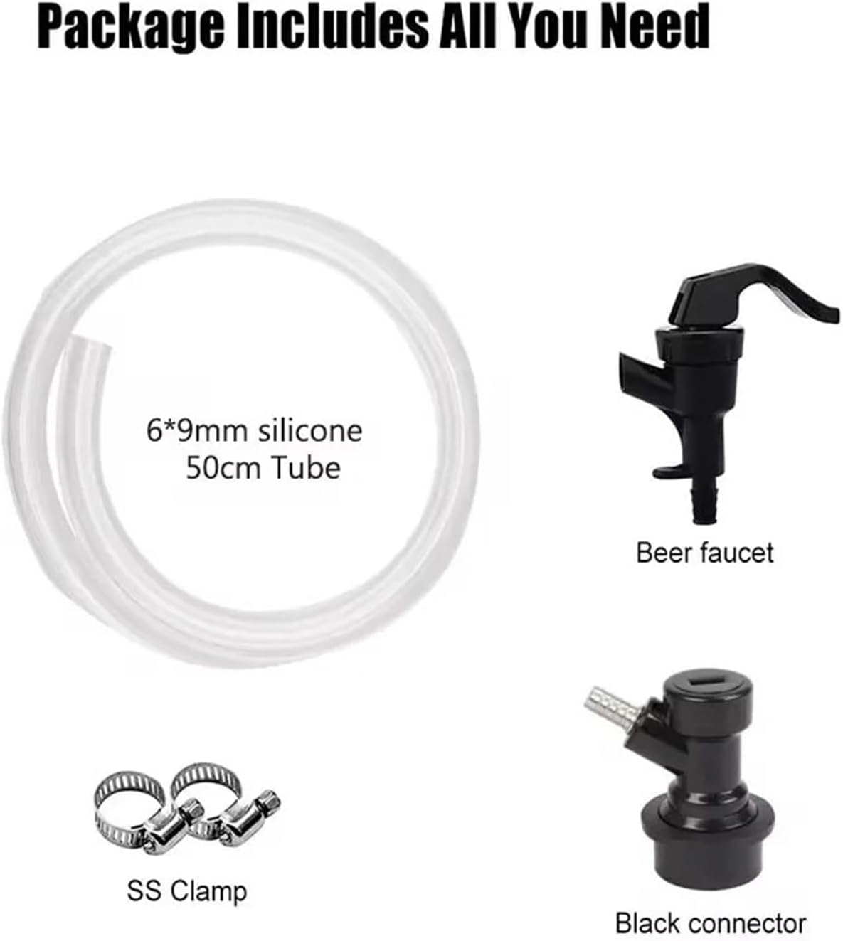 Ball Lock Beer Line Assembly Picnic Tap Faucet With 50cm Silicone Hose Homebrew Kegging Beer Dispenser Portable Beer Line joyful