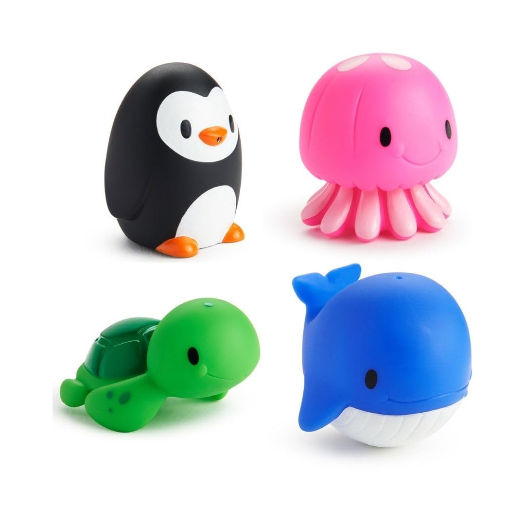 Giochi Bagnetto Neonato, 9 Pezzi Giocattoli da Bagno Galleggianti a Forma di Animali Marini, Giochi d’Acqua per Bambini, Squirt Toys per Vasca e Piscina, Regalo per Ragazzi e Ragazze
