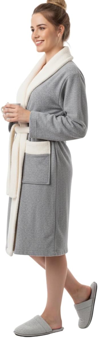 Roupão Feminino Pelúciado Super Resistente Acabamento em Malha Polar 100% Poliéster Antialérgico