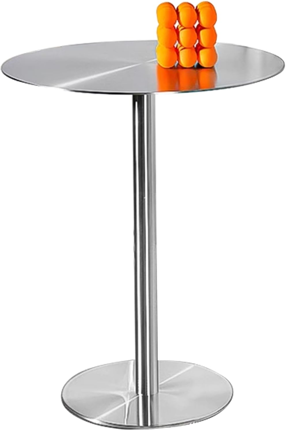 Round Pub Bar Table,Outdoor Dining Table, Round Bar Table Stainless Steels High Table Counter Bistro Pub Tables Patio Garden Table, Tall Cocktail Table with Stable Base(50x50x105cm)