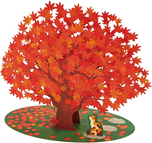 サンリオ メッセージカード 秋 カード 紅葉の木1本とネコ グリーティングカード 海外輸送可 JPAU26-2 SANRIO 341771