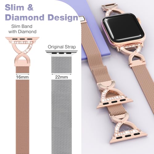 BRG Thin Mesh Loop Apple Watch Band — Champagne Gold (38–42mm) — view 3