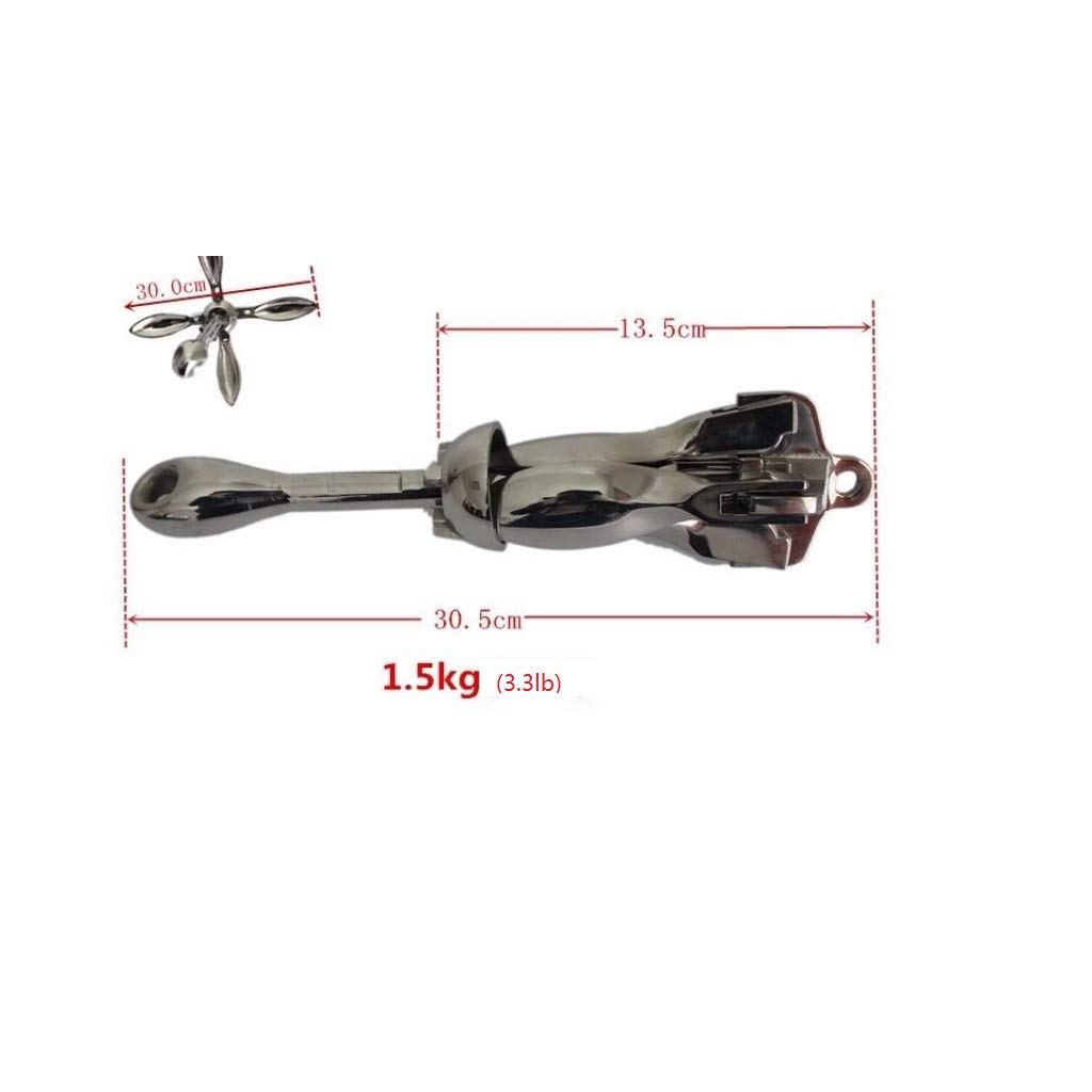 Anclajes Plegables de Acero Inoxidable de 1,5 Kg/3, para Barcos Y Kayaks.