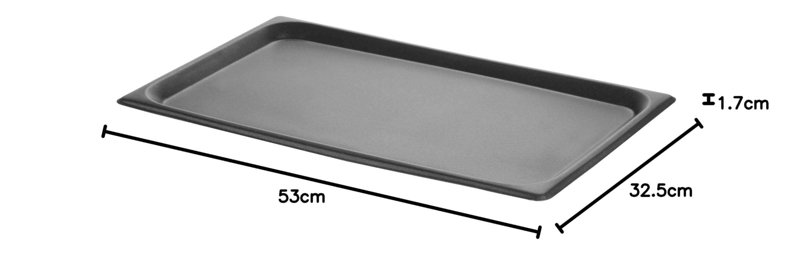 HENDI Teglia da forno, GN 1/1, CONVECTOMAT, vassoio per forno, per l'uso in forno, barbecue, per cuocere, con bordo ampio e rivestimento antiaderente, resiste fino a 200°C, 530x325x(H)17mm, alluminio