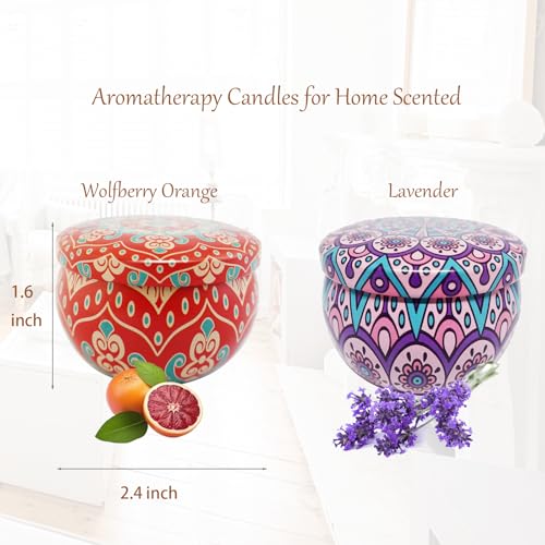 Scented Candles Gift for Women, Travel Small Candles Soy Wax 2 Pack - Image 2