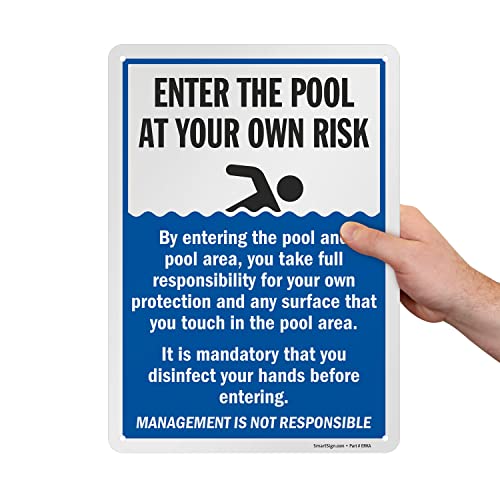 Cartel metálico 14x10 pulgadas aviso piscina miniatura 6
