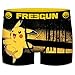 FREEGUN Boxer Homme Pikachu, Calecon Homme, Pokemon, Durable et Maille Aérée, Noir, Jaune Taille M