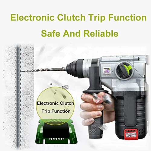 SDS-Bohrhammer Mit 20V 4.0Ah-Batterie, 2800 Tpm Variable Geschwindigkeit, 4 IN 1 Wireless Elektrohammer Mit… – Bild 3