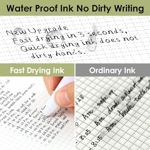 Gel Pens, 0.5mm Fine Tip Bible Pens No Bleed Through, Quick Drying, Smooth Writing, 12 Pack Retractable Black Ink Fine Point Cute Pen for Journaling, Writing, School Office Supplies