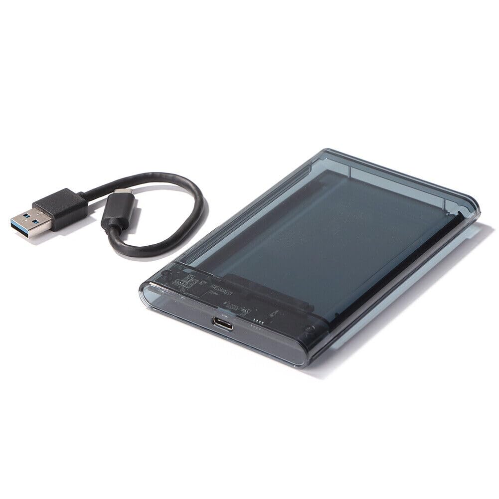 ULTRABYTES USB 3.1 Type-C Mobile Hard Drive Disk Case 8TB Transparent 2.5 inch SATA HDD SSD (Transparent Black)(UB-TP-3.1BLK)-image-36
