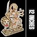 Durga Statue 12 inches Large Marble Murti Shaila Putri Kali Sculpture Durga with Lion Hindu Goddess of Strength Amba Statue for Navratri Puja Maa Sherawali Adi Shakti Indian Temple Decor