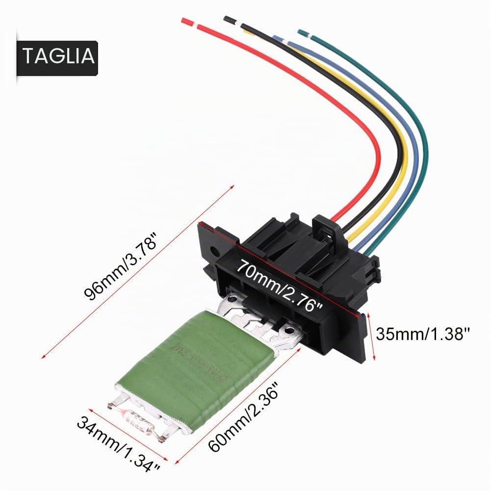 Tbest regolatore del Ventilatore 77364061 95508692, Resistenza del Ventilatore del Ventilatore del Motore del riscaldatore con Cablaggio della Spina di Riparazione Sostituzione per