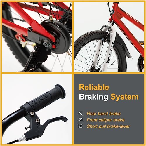 Image of RoyalBaby Bicycle for Kids Cycle for 8 to 12 Years Boys & Girls 20 Inch | Training Wheels | Adjustable Seat | 1 Year Warranty | Orange