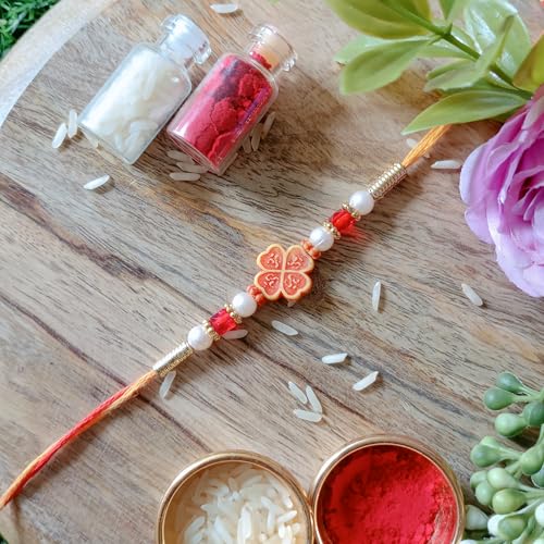 Image of PICRAZEE Raksha Bandhan Gift for Brother - Mug, Rakhi, Roli-Chawal Bottles Tilak Set, Keyring, Fridge Magnet & Greeting Card Combo
