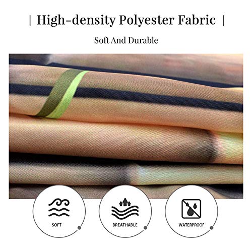 BROSHAN Bamboo Printed Shower Curtain,Zen Spring Nature Bamboo Elegant Tan Home Decorative Bath Curtain, Asian Waterproof Fabric Bathroom Decor Set with Hooks, 72 x 72 Inch
