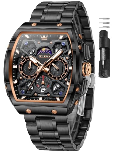 Montre chronographe homme OLEVS avec phase de lune, le cadeau idéal pour marquer l'histoire
