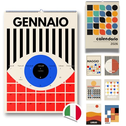 Calendario 2026 da Parete di Design | Calendario 2026 da Muro...