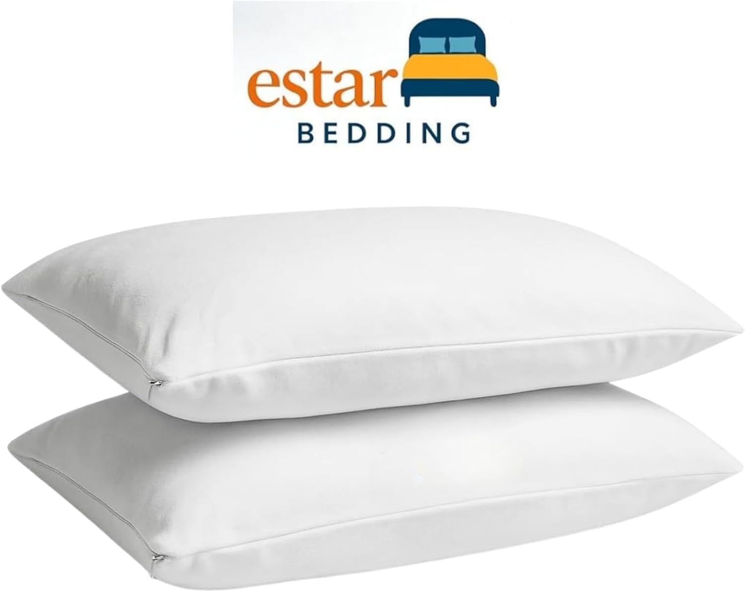 Pillow Protectors with Zipper Set of 2 | 100% Waterproof Pure Cotton Ultra Soft Pillow Cotton Terry Covers | 20x36 Inch Size Pillowcase Protects Dust & Dirt Pillows Protector | (White)