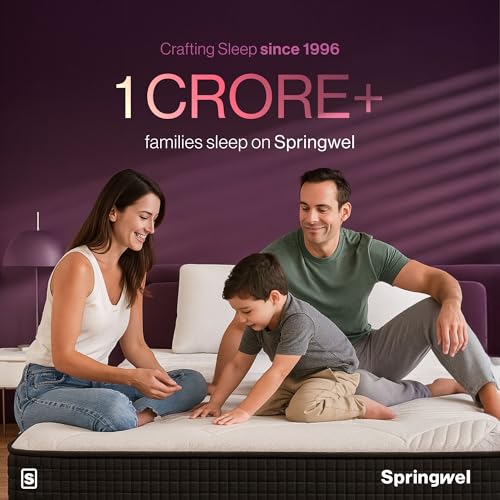 Image of Springwel Tri-fold Portable Mattress | Lightweight & Compact | Use for Extra Bedding, Travel and Lounging | Anti-Skid Base | Machine Washable Cover | White, 72x36x4 Inch
