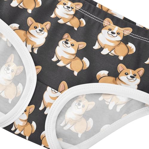 Girls Underwear Soft Cotton Corgis Kids Panties in Sizes 2/3t, 4t, 5t, 6 and 84
