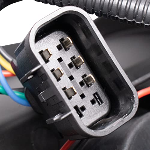 Image of TRQ 2 Piece Headlight Assembly Set Performance Halogen LED C Light Bar Black Bezel Driver & Passenger Side Compatible with Chevrolet Chevy Silverado 1500 2007-2013 2500 HD 3500 HD 2007-2014