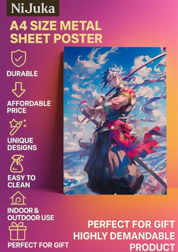 Image of NIJUKA Anime Printed A4 Size Metal sheet Poster For Home And Room Decoration | For Anime Art Fans Boys And Girls (Uzui Fan Art Look)