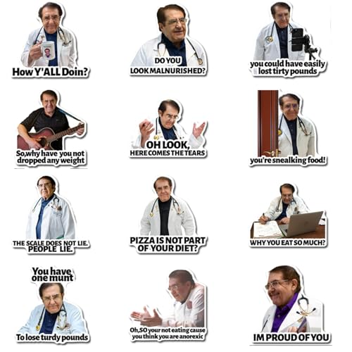 Dr Now - 12 magneti da frigorifero Dr. Now, adesivi divertenti per dieta motivazionale, con citazione classica, 6 x 6 cm, motivo: Why you eat so much