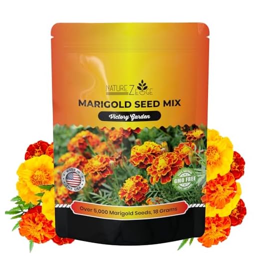 NatureZ Edge Marigold Seeds Mix, Over 5600 Seeds, Marigold Seeds for Planting Outdoors, Dainty Marietta, Petite French, Sparky French, and More