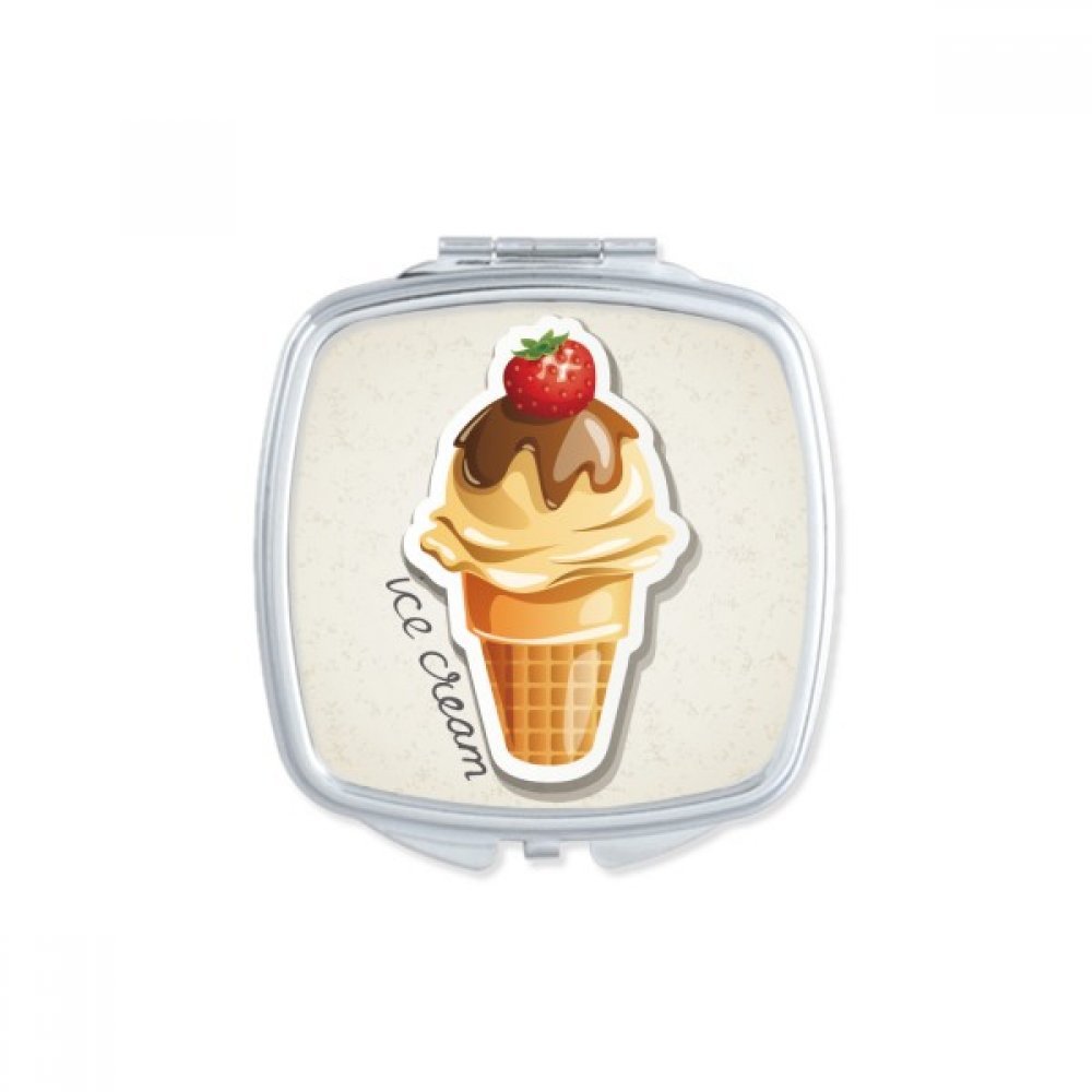 Miroir carré de maquillage chocolat fraise doux compact