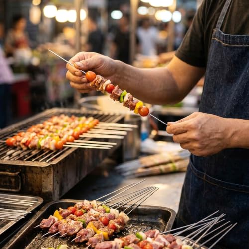 Brochetas de acero inoxidable Uonlytech resistentes tamaño pequeño 6